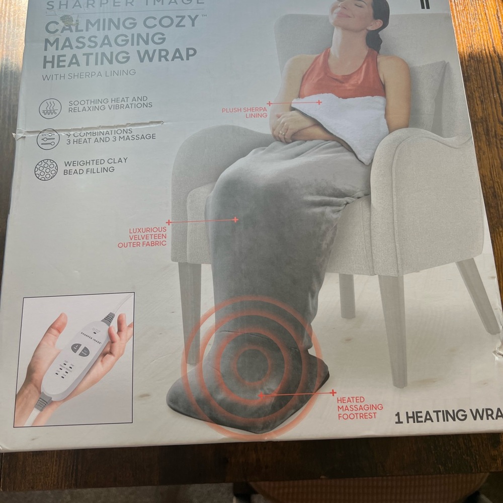 Sharper Image Massaging Heating Wrap - Soft White